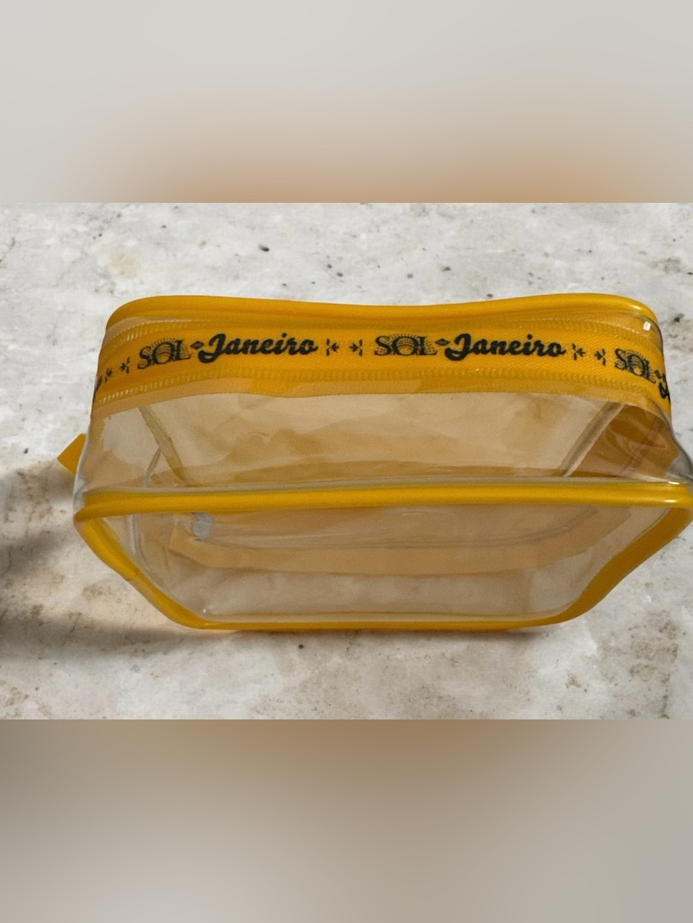 Sol de Janeiro Clear Cosmetic Pouch with Yellow Trim